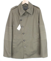 RICHMOND Men's Jacket 48 Green Collared Lined Cotton Stretch Single-Breast