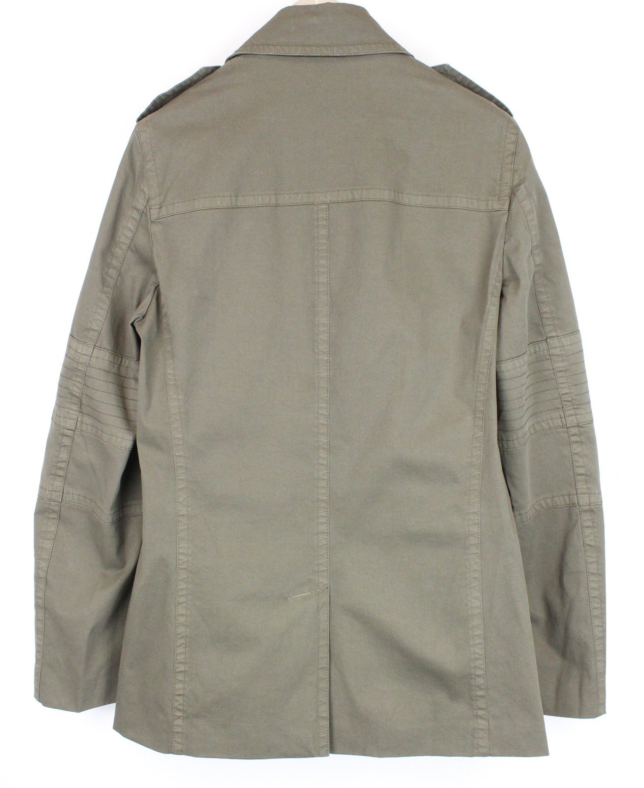 RICHMOND Men's Jacket 48 Green Collared Lined Cotton Stretch Single-Breast