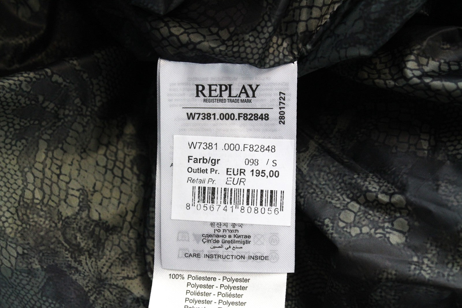 REPLAY S Black Faux Fur Padded Women's Parka Hooded Lined Zipped Jacket