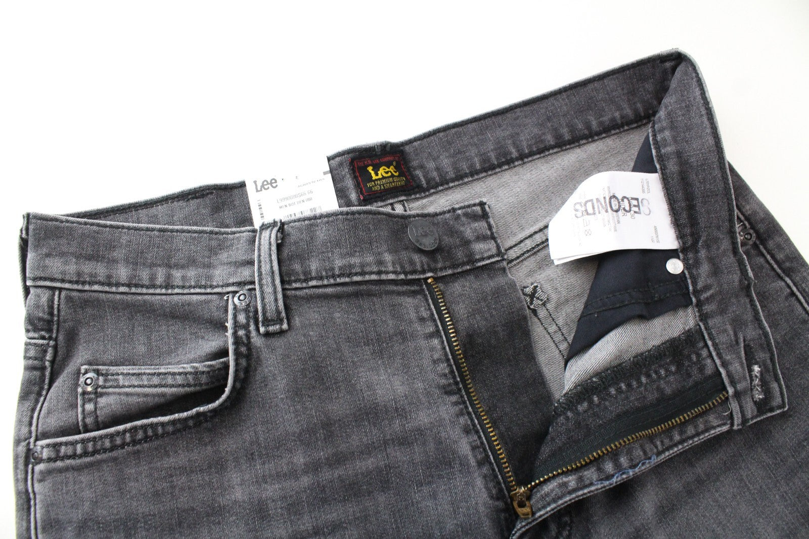 LEE Rider Men's Jeans W30/L30 Slim Grey Washed Denim Stretch Cotton Fit