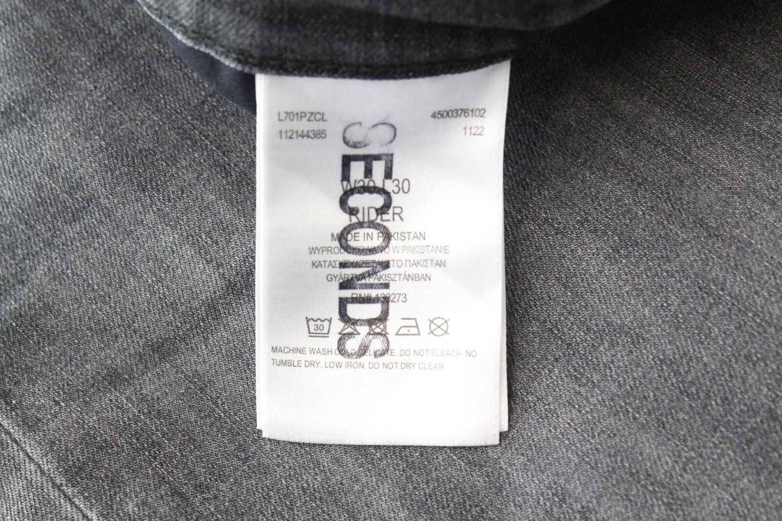 LEE Rider Men's Jeans W30/L30 Slim Grey Washed Denim Stretch Cotton Fit