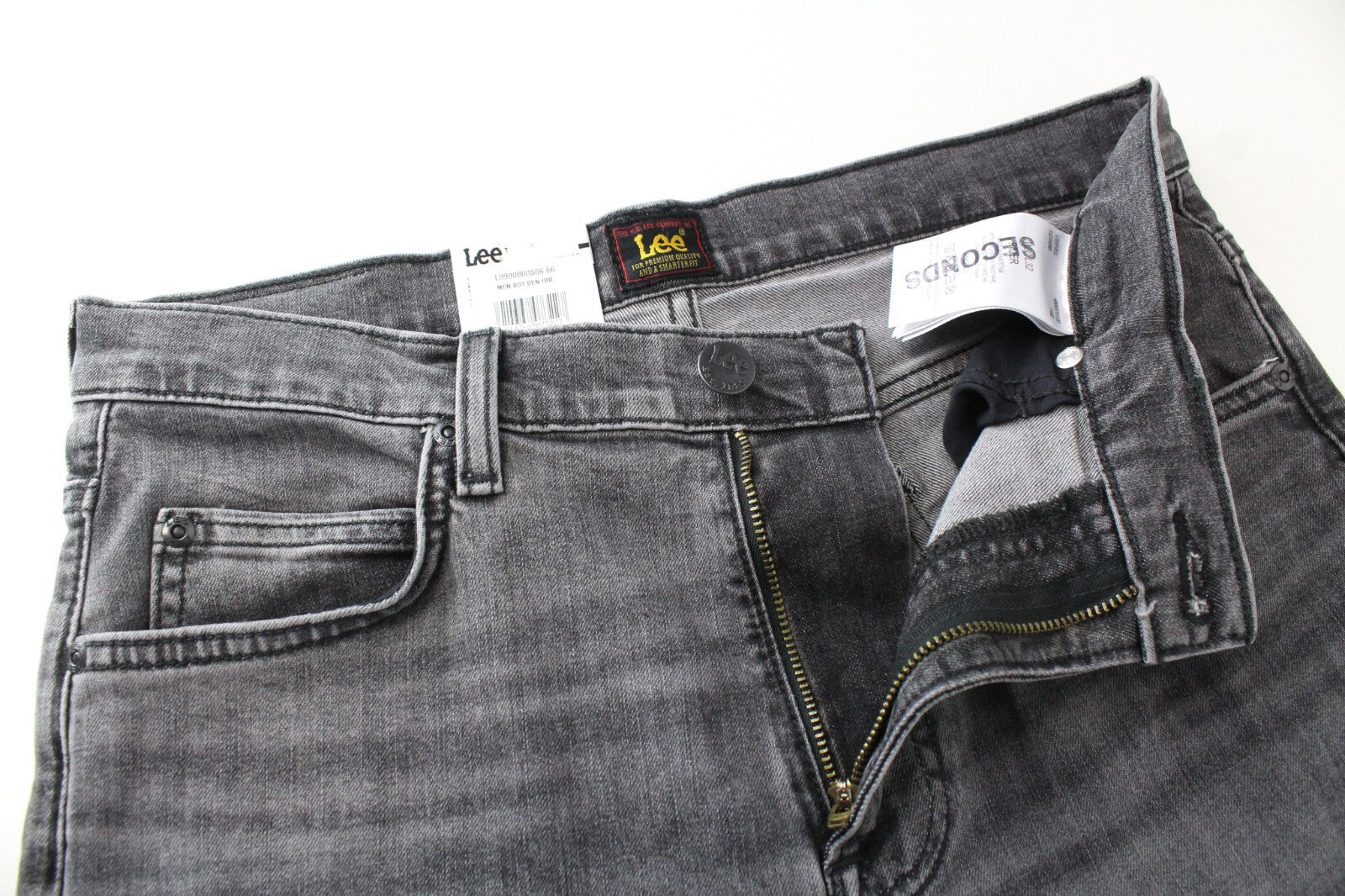 LEE Rider W30/L32 Men's Slim Fit Grey Washed Stretch Denim Cotton Jeans