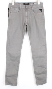 REPLAY W31/L34 Anbass Jeans Slim Fit Stretch Grey Cotton 5-Pocket Style