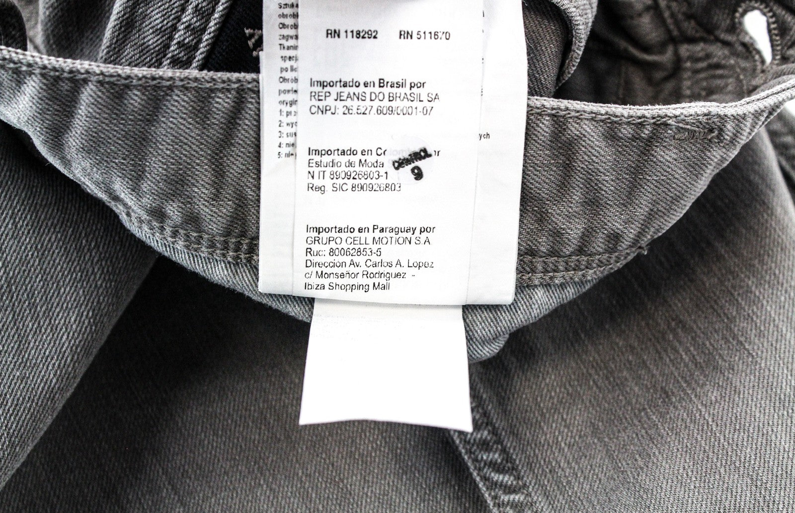 REPLAY W31/L34 Anbass Jeans Slim Fit Stretch Grey Cotton 5-Pocket Style