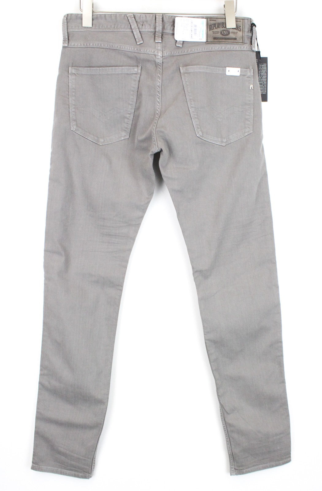 REPLAY W31/L34 Anbass Jeans Slim Fit Stretch Grey Cotton 5-Pocket Style