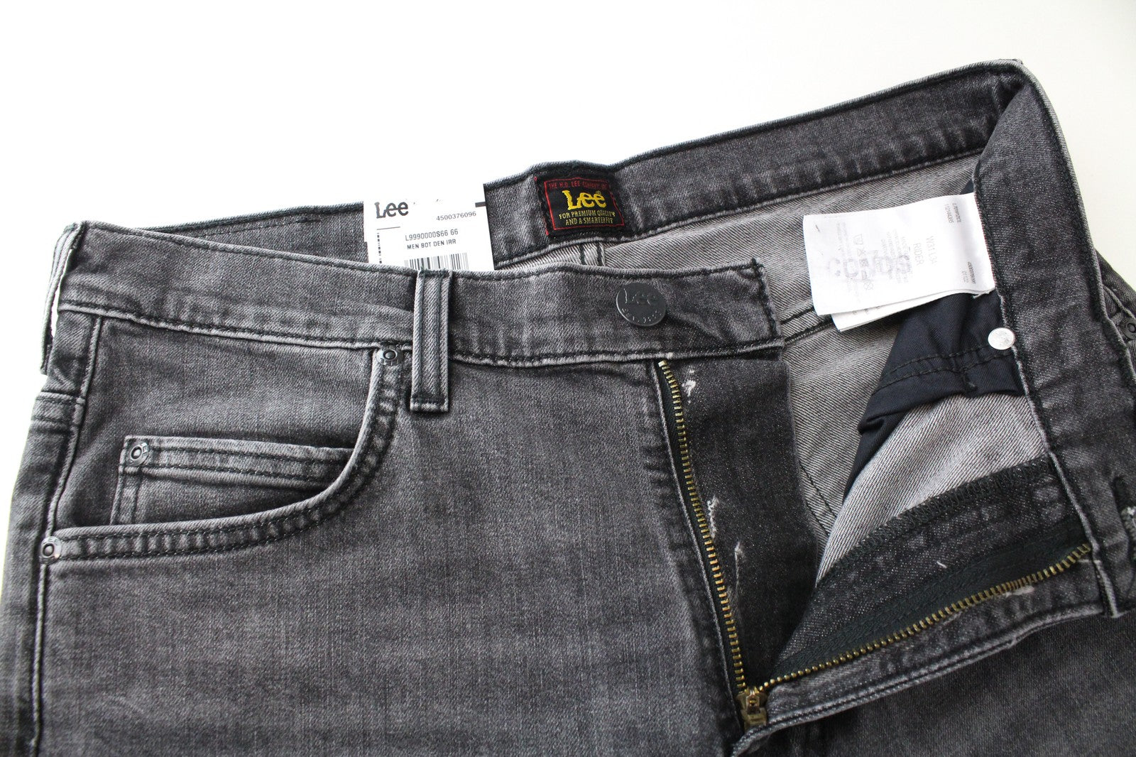 LEE Rider W31/L34 Grey Casual Slim Cotton Stretch Men's Washed Fit Jeans