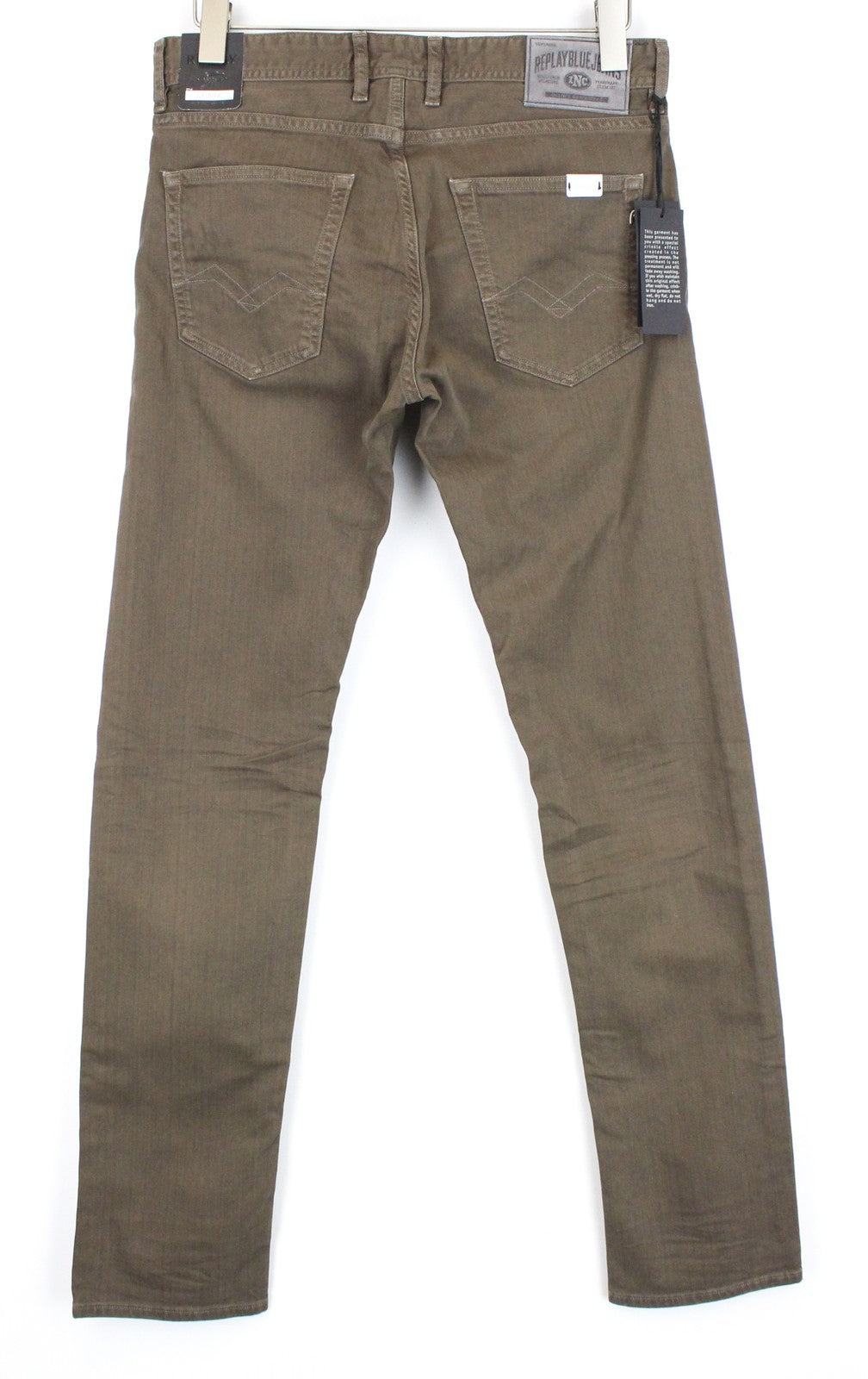 REPLAY Grover W30/L34 tiesūs skalbto rudo džinso tamprūs medvilniniai džinsai 