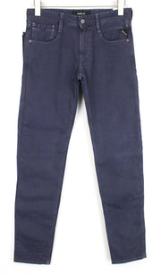 REPLAY W30/L30 Men's Anbass Jeans Slim Blue Cotton Stretch with 5-Pockets