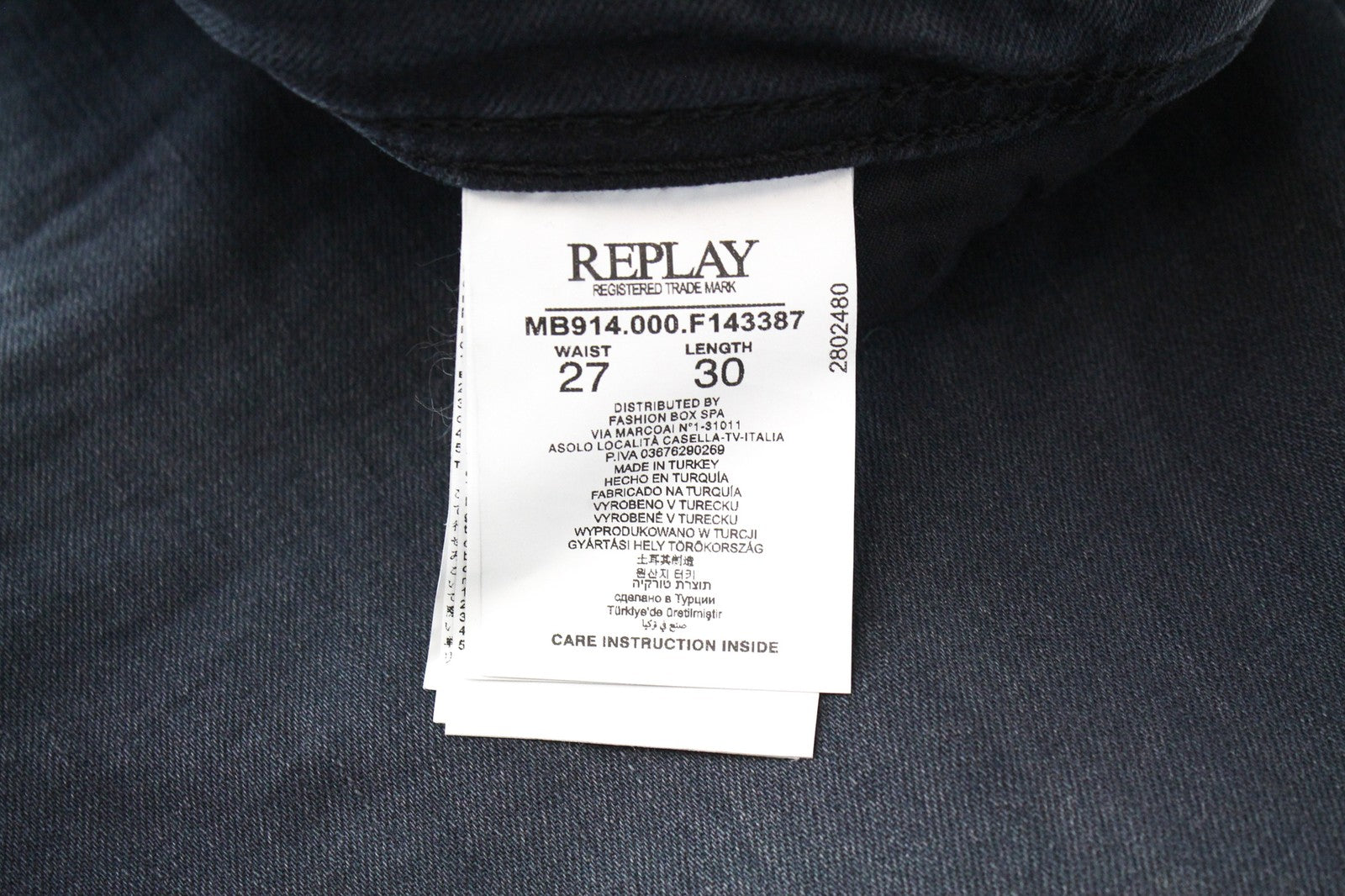 REPLAY Anbass vyriški W27/L30 ploni pilkai mėlyni skalbto džinso tamprūs medvilniniai džinsai