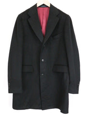 SUITSUPPLY Vicenza Coat UK48R Black Wool Men's Lined Single-Breasted