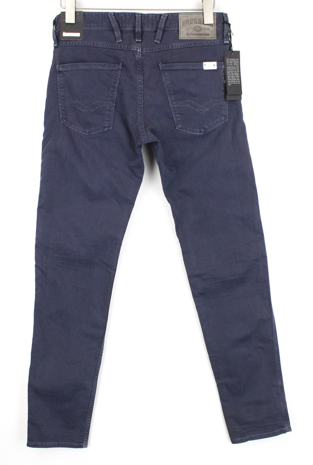 REPLAY Men's Anbass Jeans W30/L34 Slim Fit Blue Stretch 5-Pockets Denim