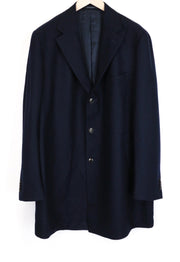 SUITSUPPLY Vicenza Coat UK52S Men's Navy Wool Lined Single-Breasted Classic