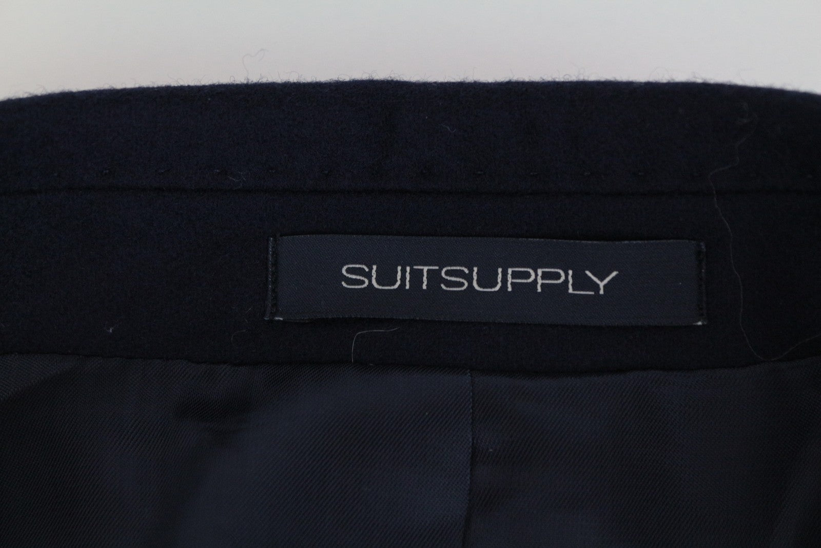 SUITSUPPLY Vicenza Coat UK52S Men's Navy Wool Lined Single-Breasted Classic