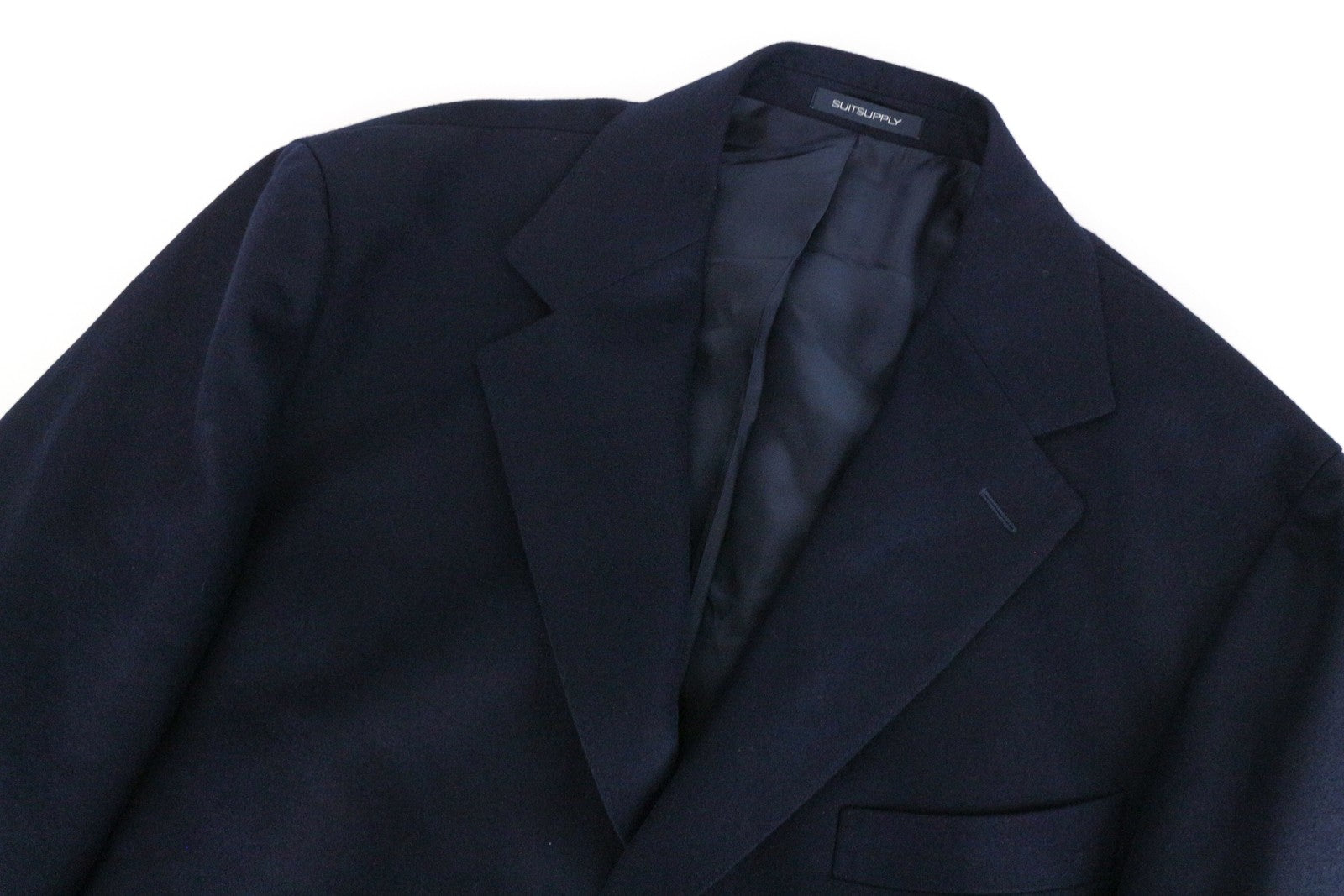 SUITSUPPLY Vicenza UK50S Men's Navy Wool Coat Lined Single-Breasted Formal
