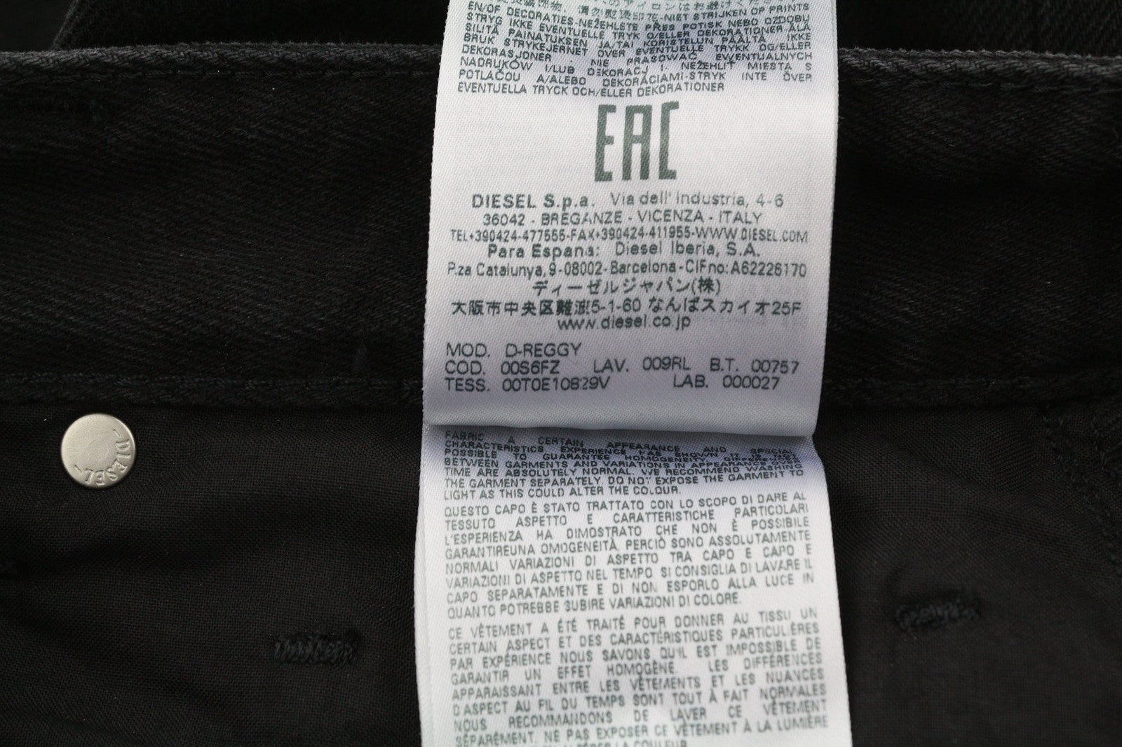 DIESEL D-Reggy 009RL Women Jeans W29/L30 Regular Waist Straight Black RRP€150