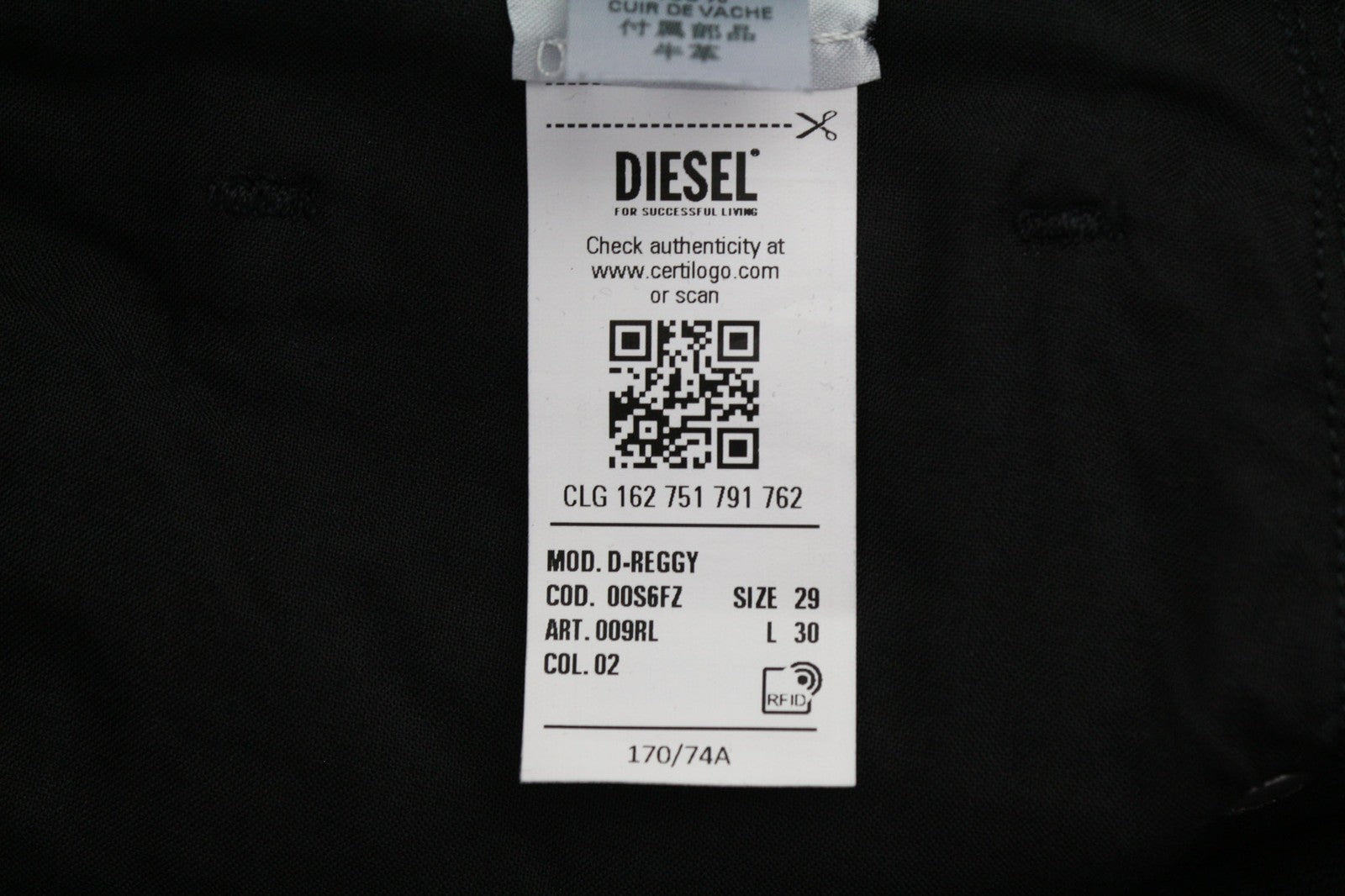 DIESEL D-Reggy 009RL Women Jeans W29/L30 Regular Waist Straight Black RRP€150