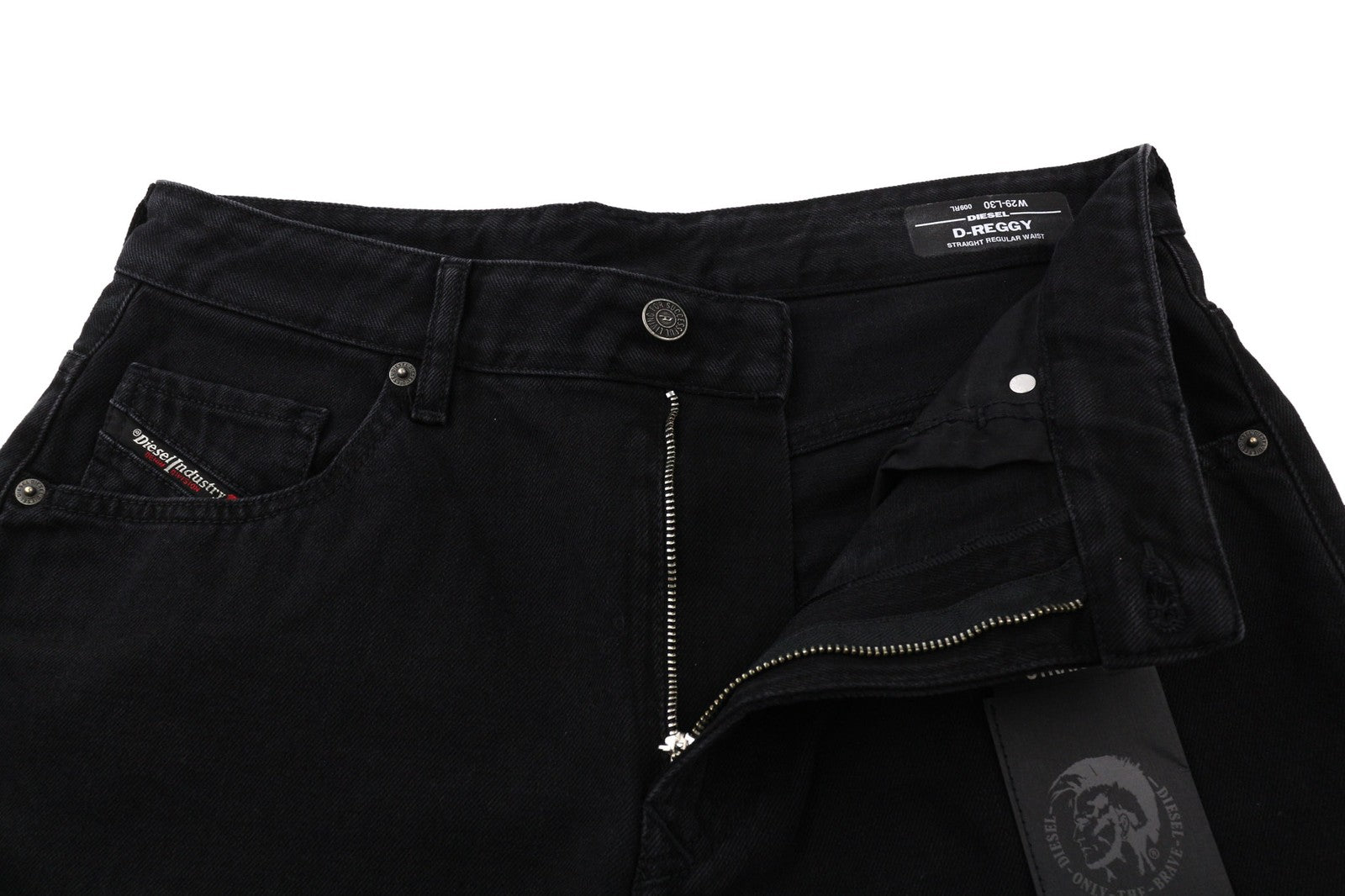 DIESEL D-Reggy 009RL Women Jeans W29/L30 Regular Waist Straight Black RRP€150