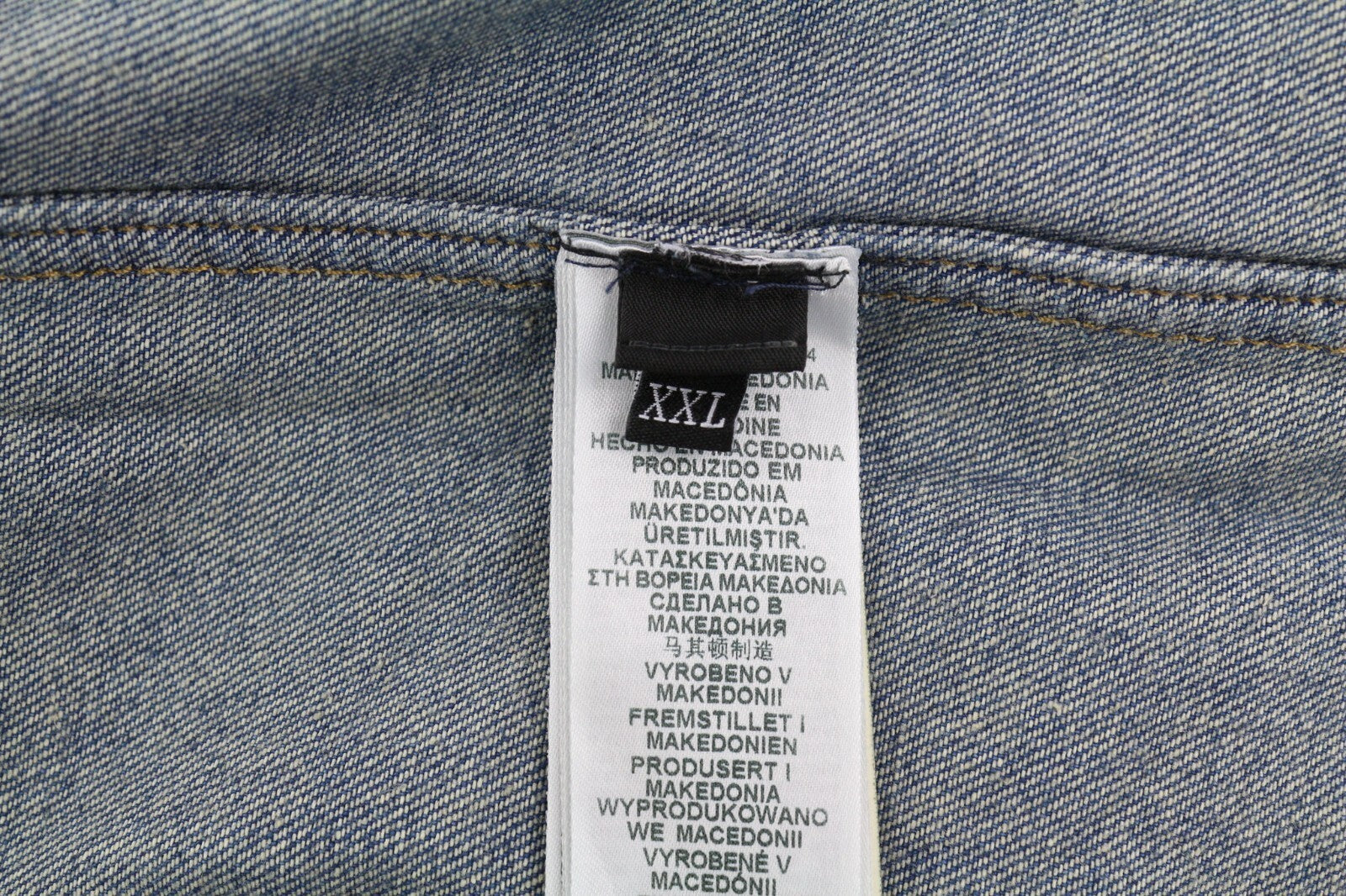 DIESEL D-Milly-Sp Men Shirt 2XL Denim Snap Buttons Spread Neck Blue RRP€195