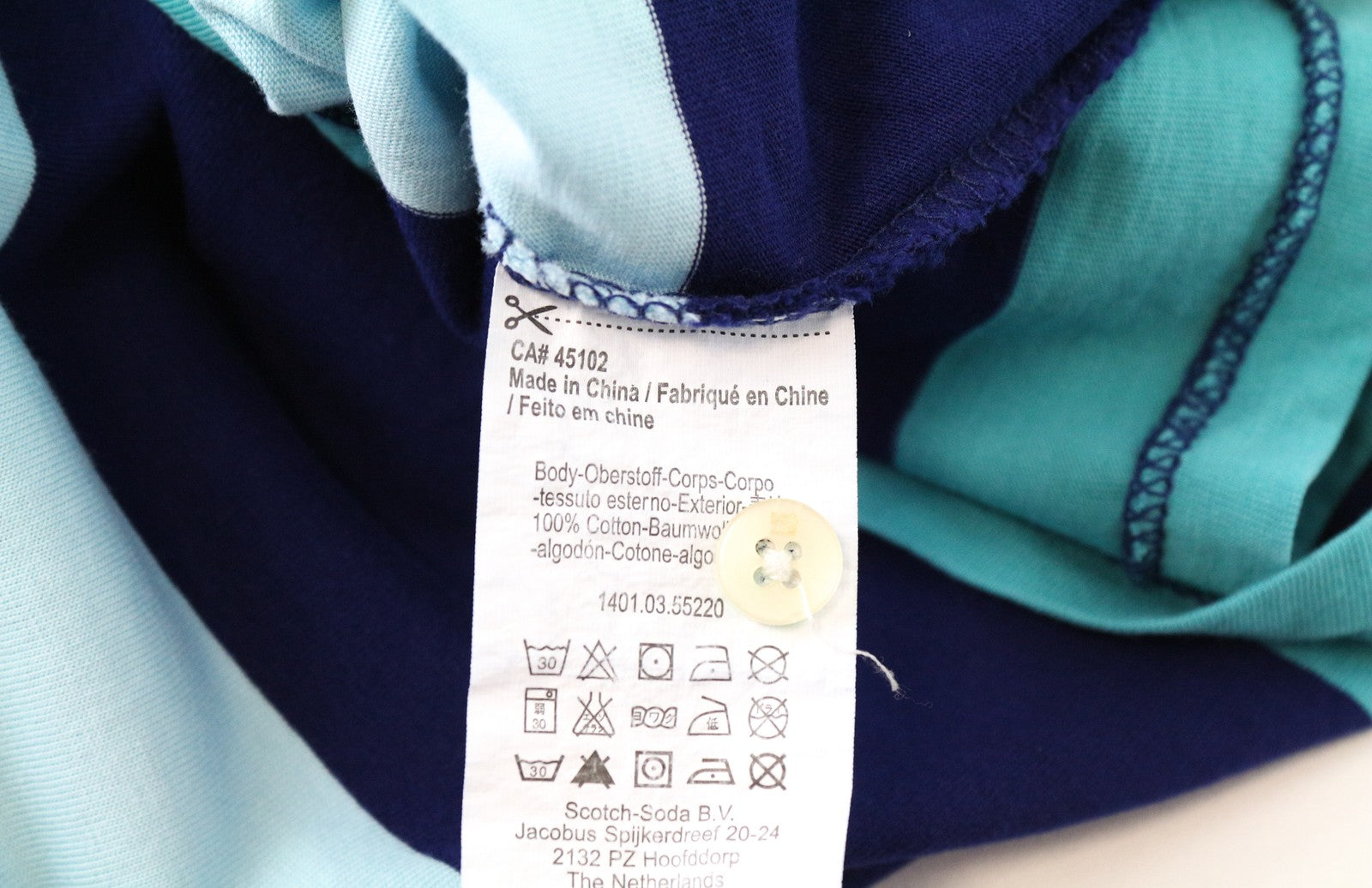 SCOTCH & SODA Bahamas Men's L Striped Polo Block T-Shirt Cotton