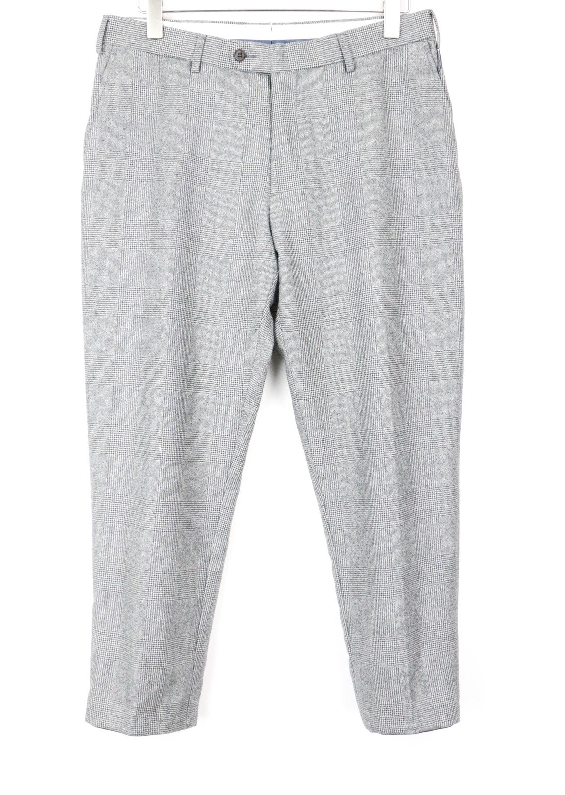 SUITSUPPLY UK40R Brescia Grey Wool Trousers Patterned Pleated