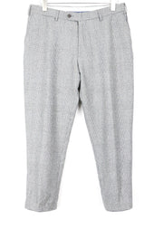 SUITSUPPLY UK40R Brescia Grey Wool Trousers Patterned Pleated