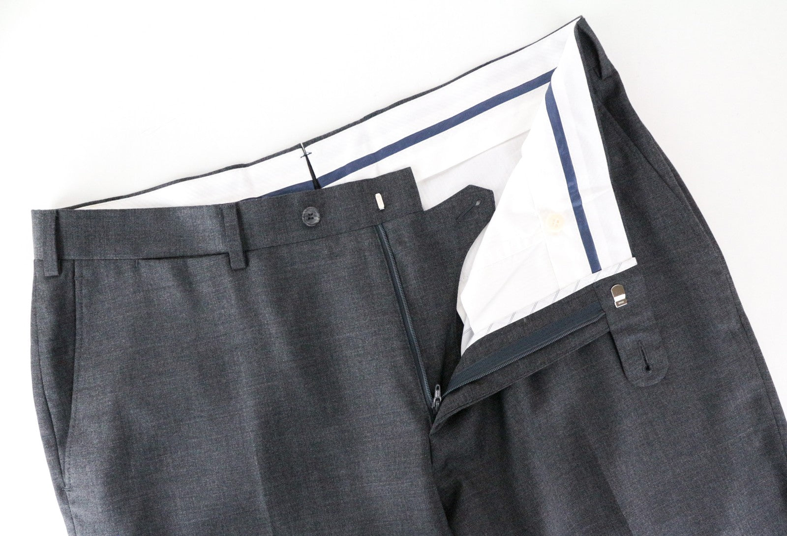 SUITSUPPLY UK44S Brescia Grey Wool Trousers Super 110's Pleated