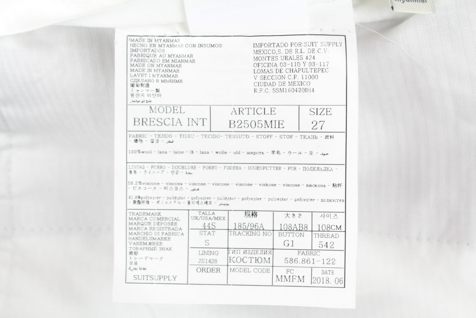 SUITSUPPLY UK44S Brescia Grey Wool Trousers Super 110's Pleated