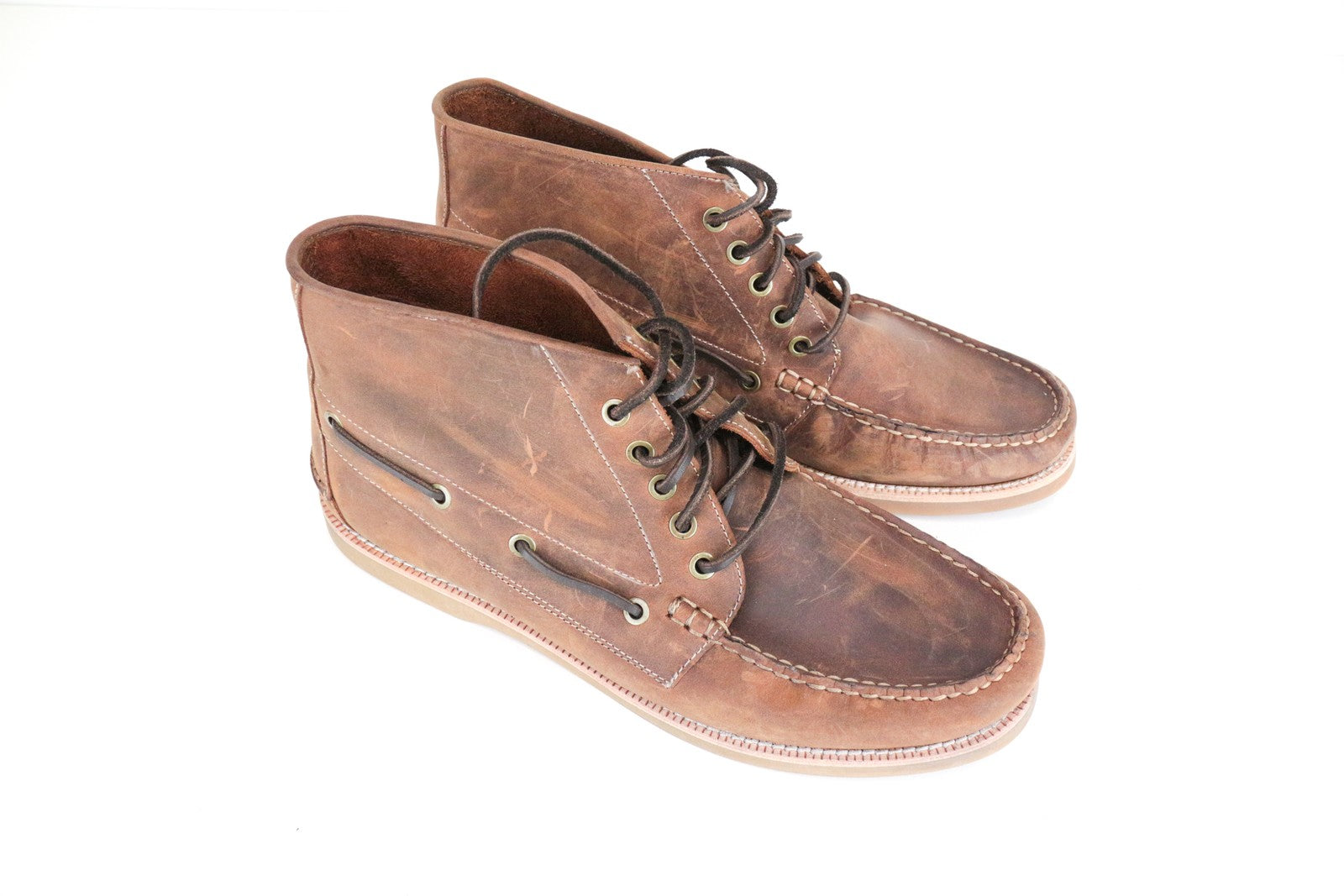 SUITSUPPLY Men's EU44 Brown Lace-Up High Top Casual Shoes