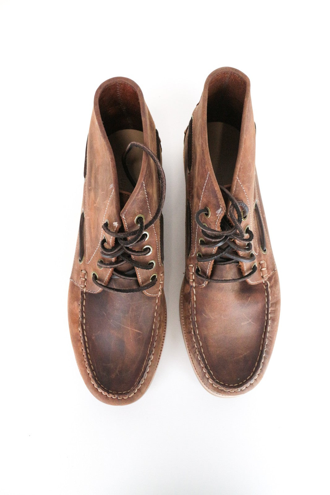 SUITSUPPLY Men's EU44 Brown Lace-Up High Top Casual Shoes