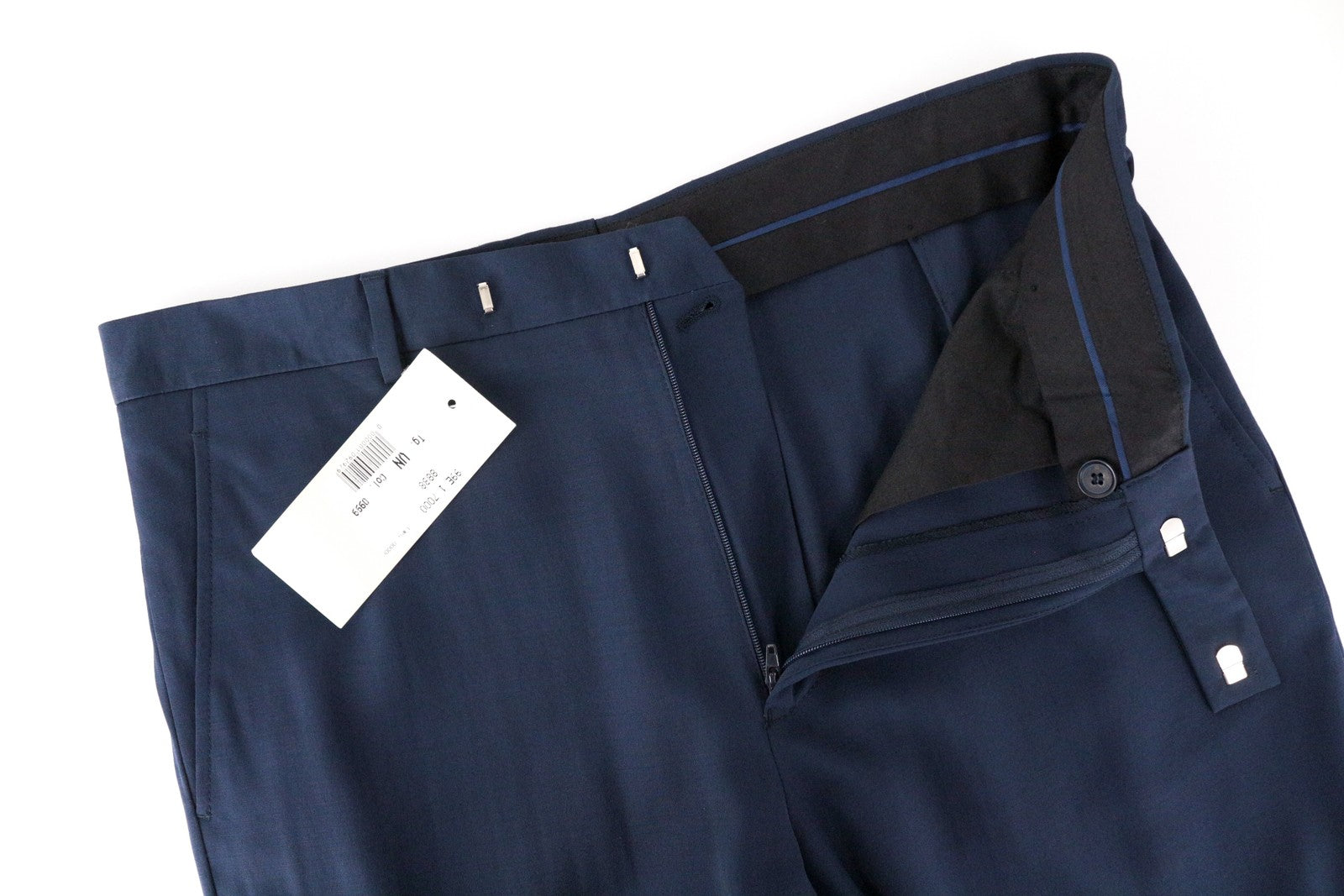 JOHN RICHMOND UK18 Men's Navy Trousers Pleated Wool Blend Classic