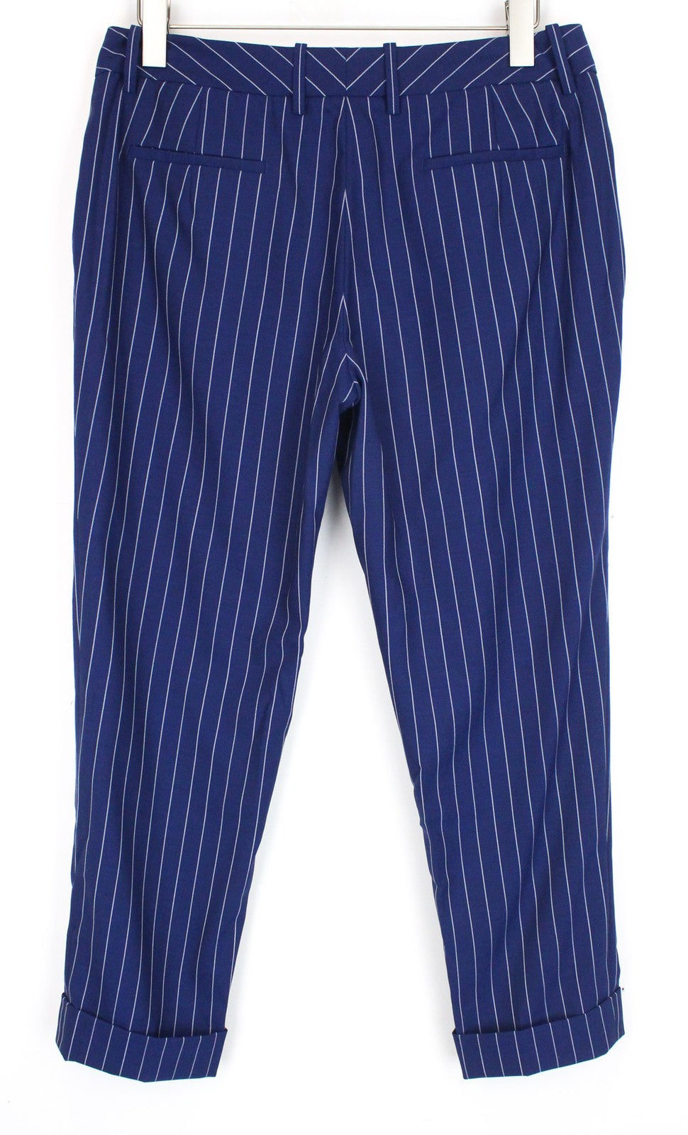 SUISTUDIO Robin UK14S Women's Blue Wool Striped Pleated Trousers