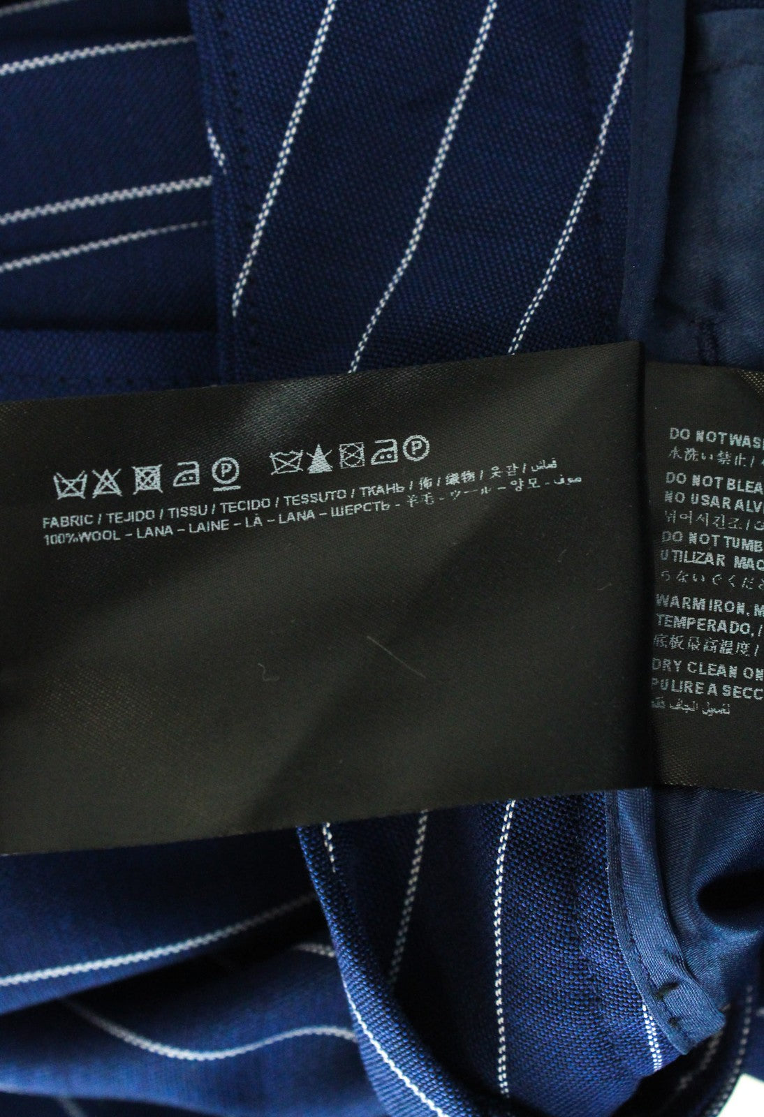 SUISTUDIO Robin UK14S Women's Blue Wool Striped Pleated Trousers