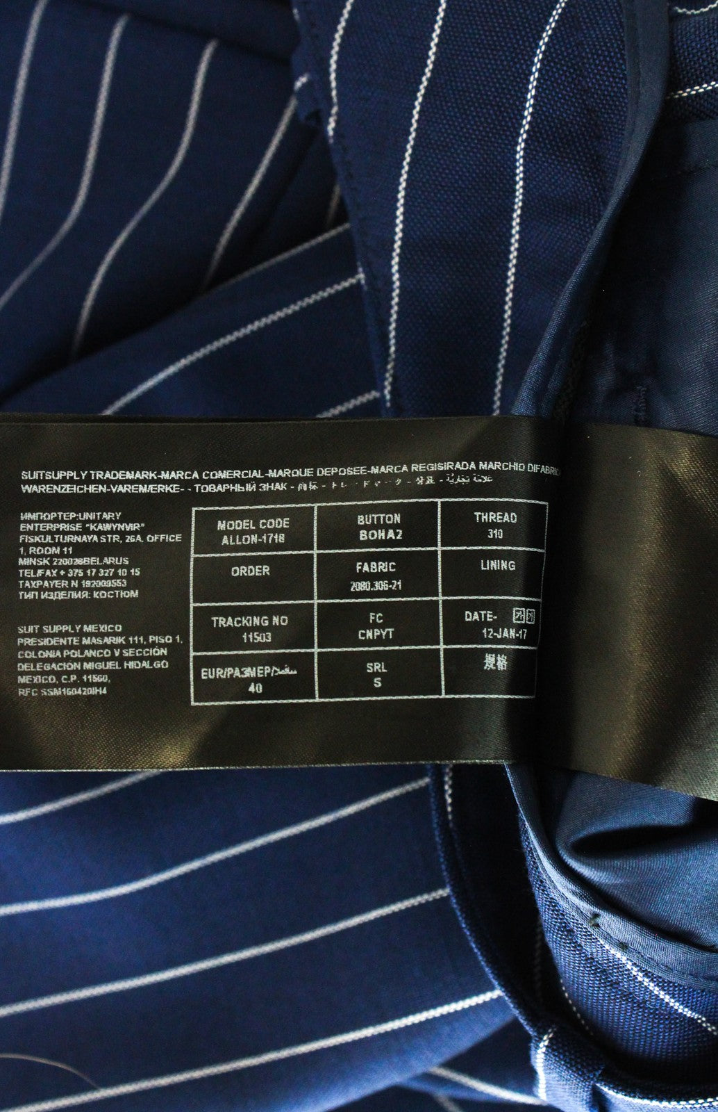 SUISTUDIO Robin UK14S Women's Blue Wool Striped Pleated Trousers