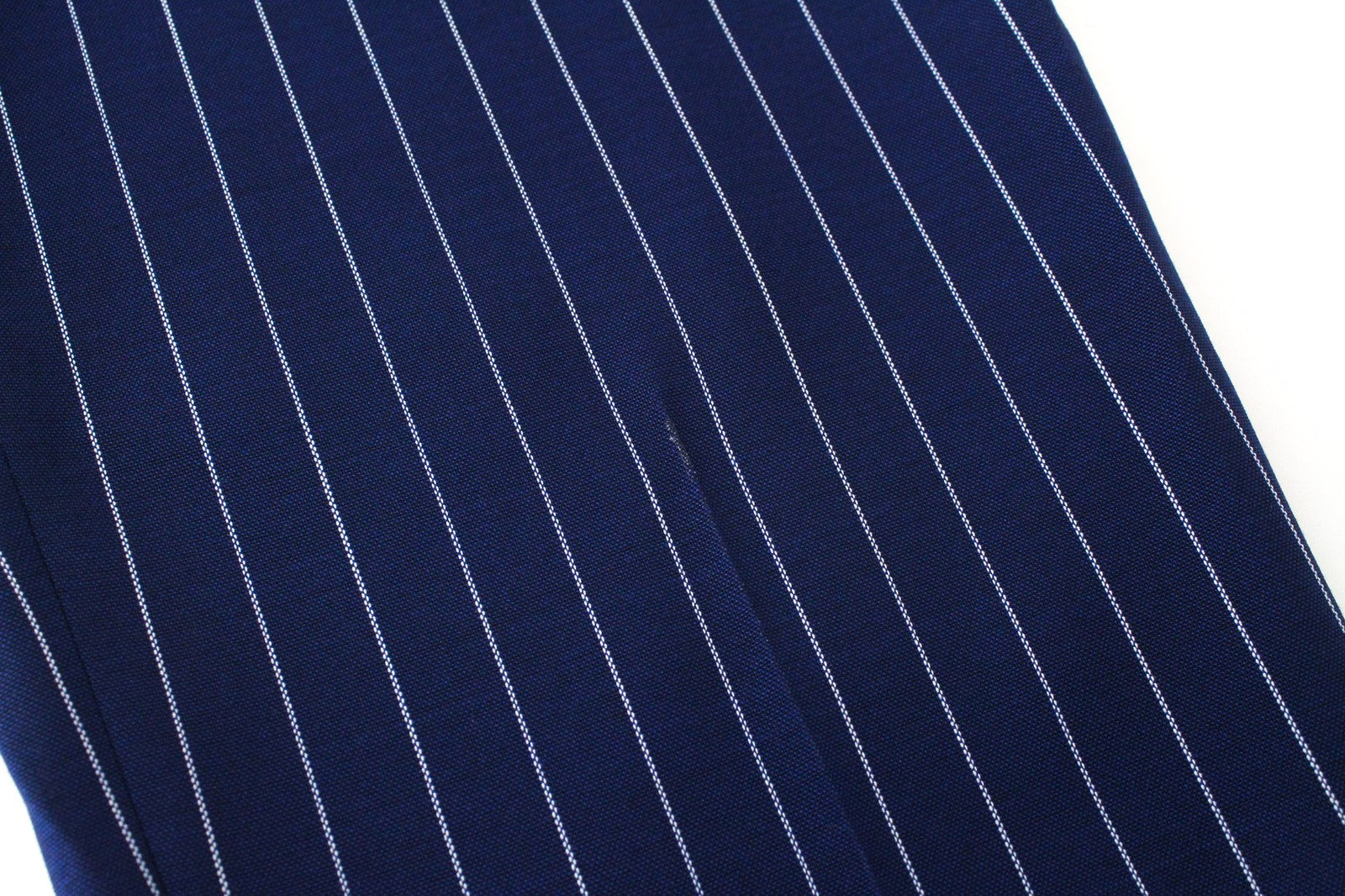 SUISTUDIO Robin UK14S Women's Blue Wool Striped Pleated Trousers