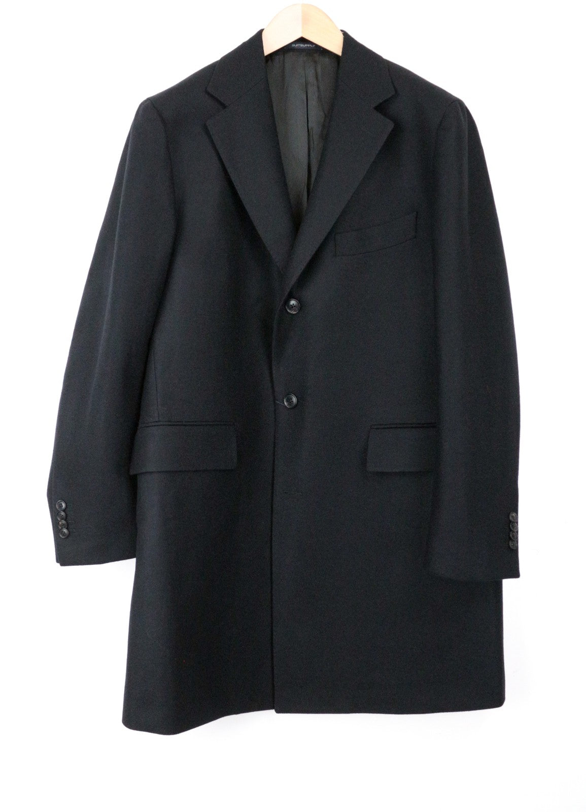 SUITSUPPLY Vicenza UK40S Black Wool Cashmere Men's Classic Coat