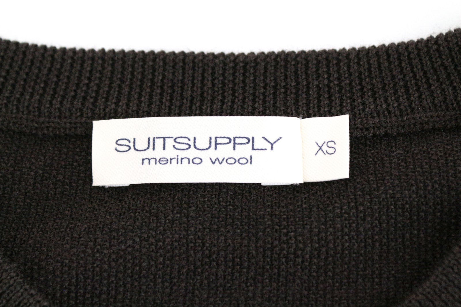 SUITSUPPLY XS Men's Dark Brown Pullover Merino Wool Sweatshirt