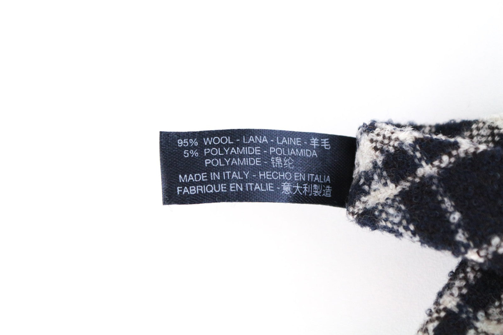 SUITSUPPLY Blue Checked Bowtie OS Wool Blend Pre-Tied Men's Formal