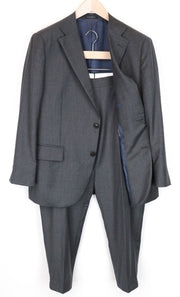 SUITSUPPLY La Spalla UK44S Men's Wool Grey Suit 2 Piece Single-Breasted