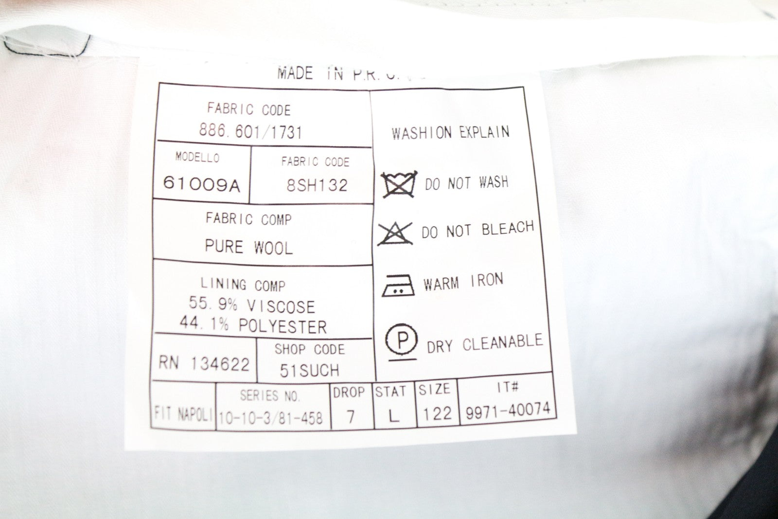 SUITSUPPLY Men's Trousers ~W43/L37 Navy Wool Formal Classic Pleated