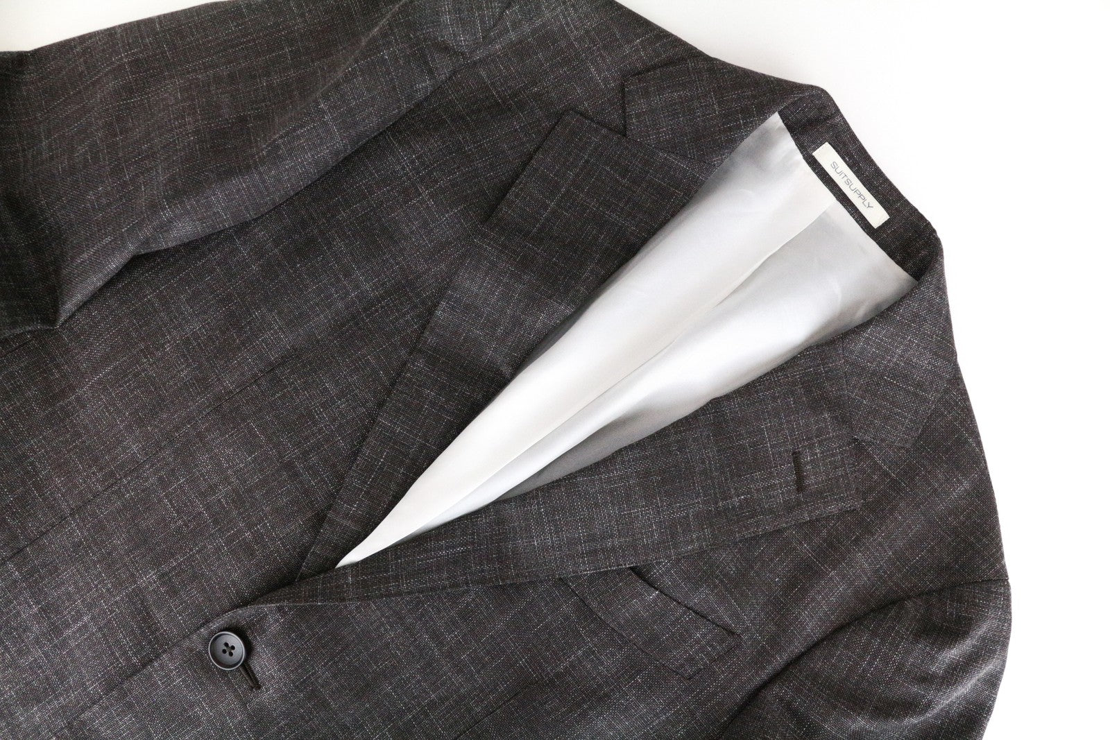 SUITSUPPLY Havana Patch UK36S Men's Slim Brown 2-Piece Linen Wool Suit