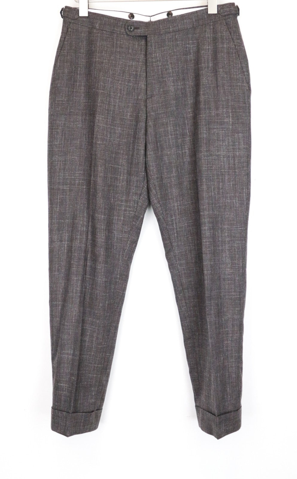 SUITSUPPLY Havana Patch UK36S Men's Slim Brown 2-Piece Linen Wool Suit