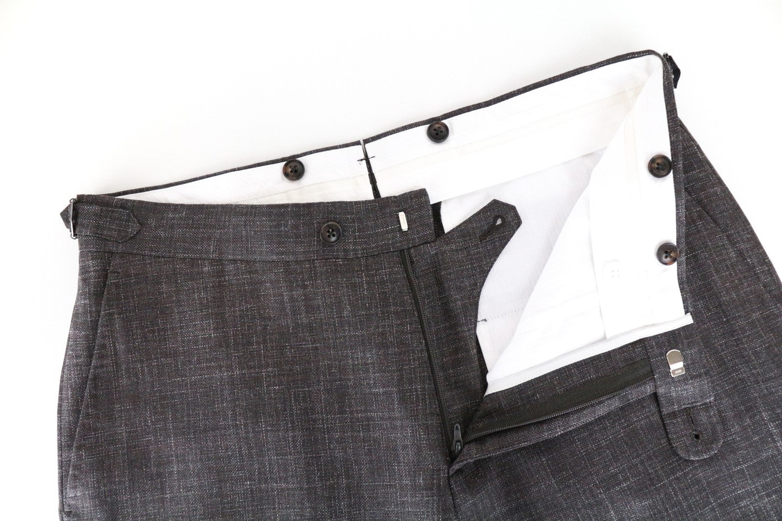 SUITSUPPLY Havana Patch UK36S Men's Slim Brown 2-Piece Linen Wool Suit