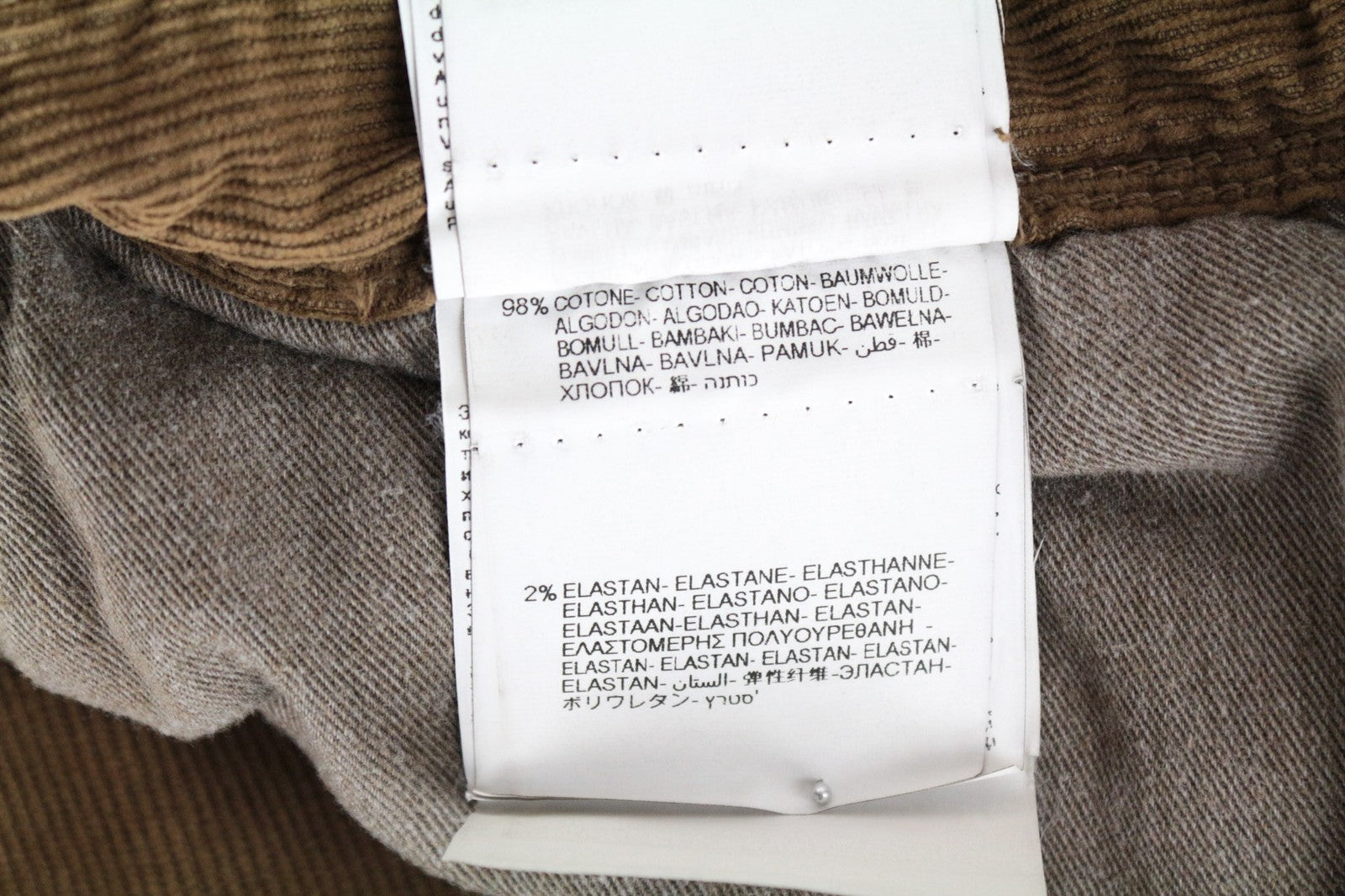 REPLAY Anbass Men's W38/L30 Brown Slim Fit Corduroy Stretch Trousers