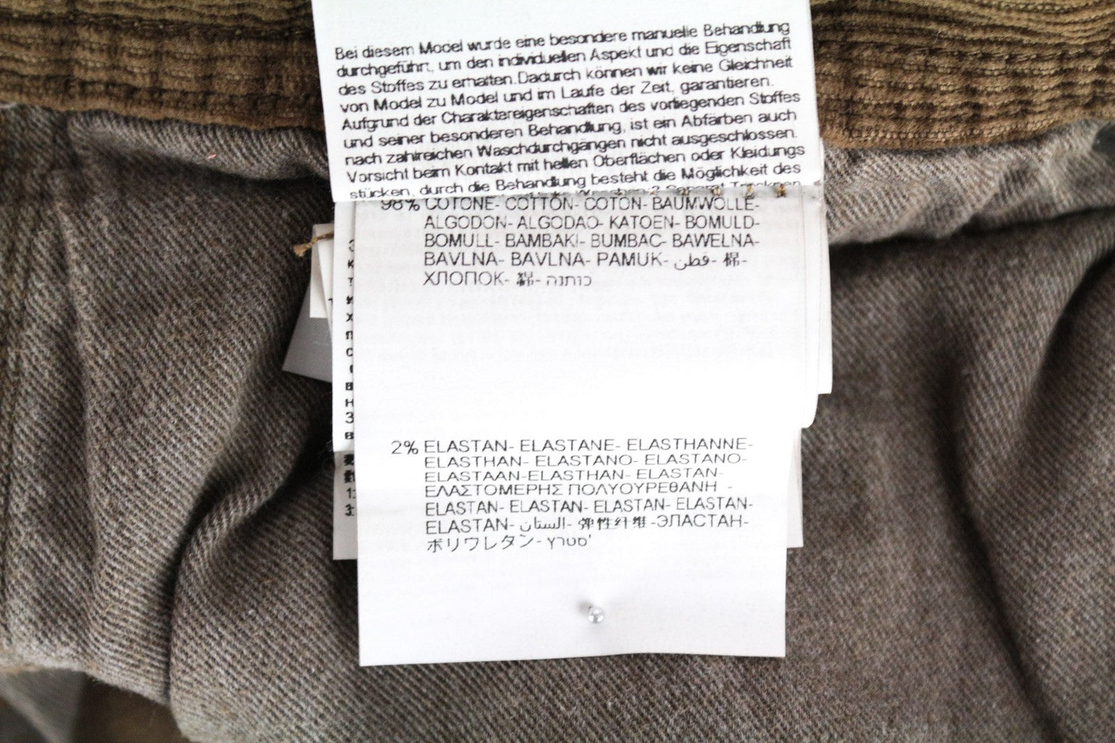 REPLAY Grover Men's Trousers W31/L34 Brown Straight Fit Corduroy