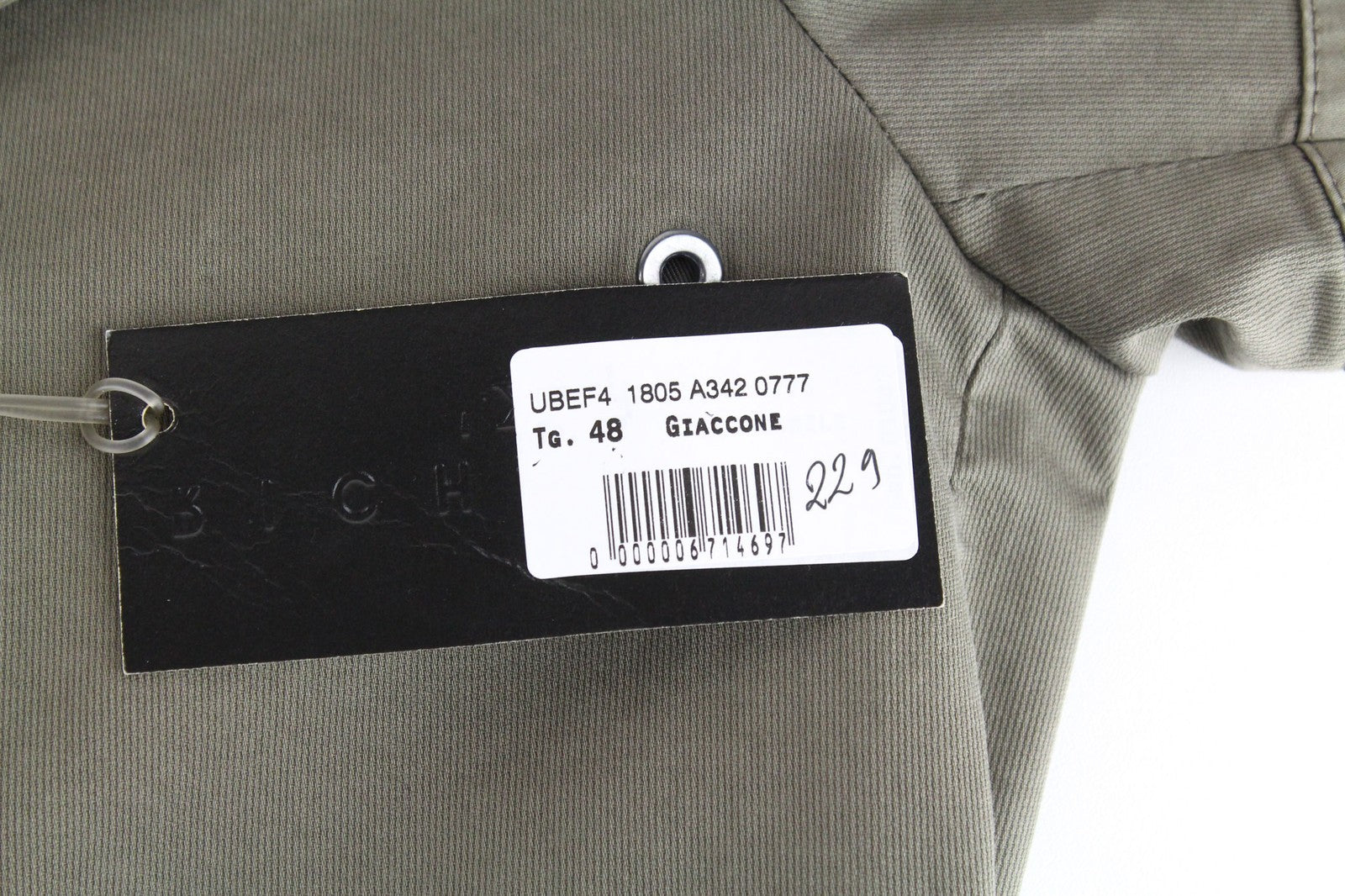 RICHMOND Men's Jacket 48 Green Stretch Cotton Casual Lined