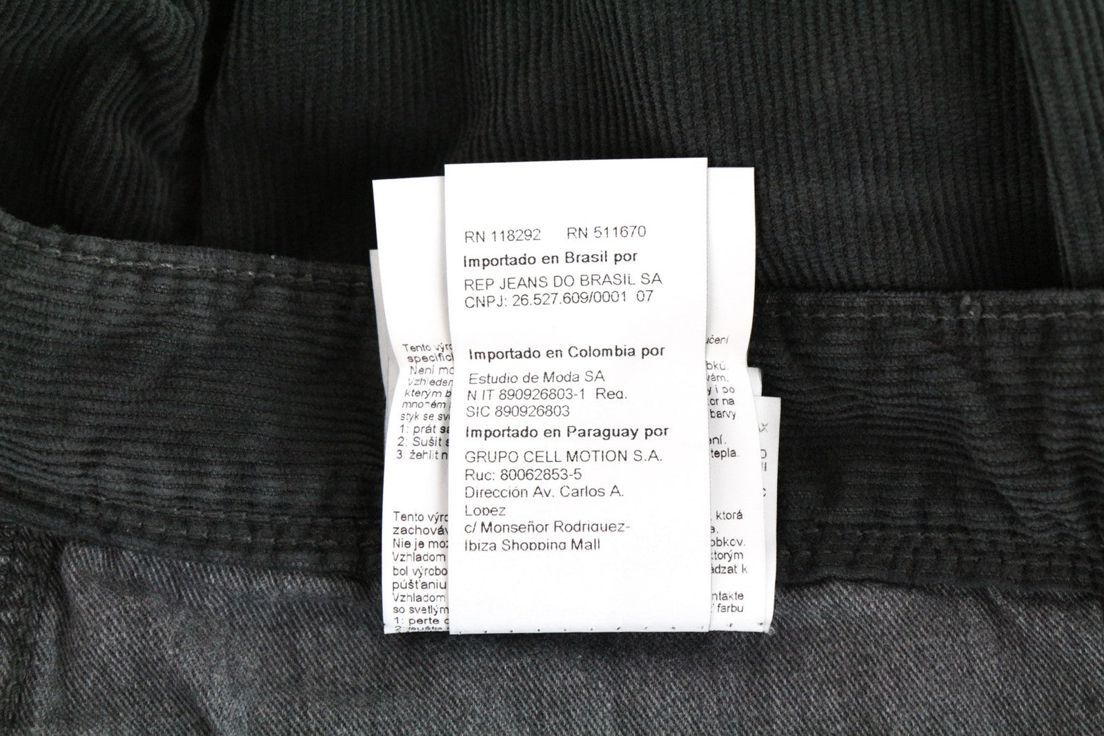 REPLAY Anbass Men's Trousers W38/L34 Grey Slim Stretch Corduroy