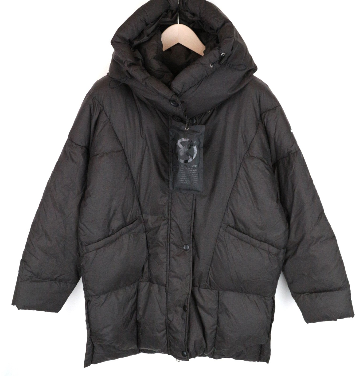 REPLAY Women's Jacket M Dark Brown Padded Lined Hooded Outerwear