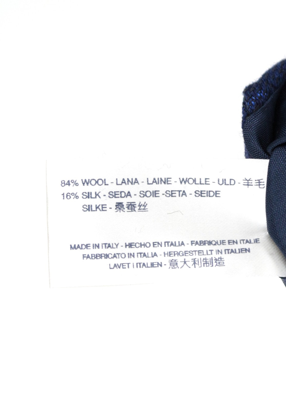 SUITSUPPLY Men's Tie 150x8 Blue Wool Silk Blend Pattern Point End Neckwear