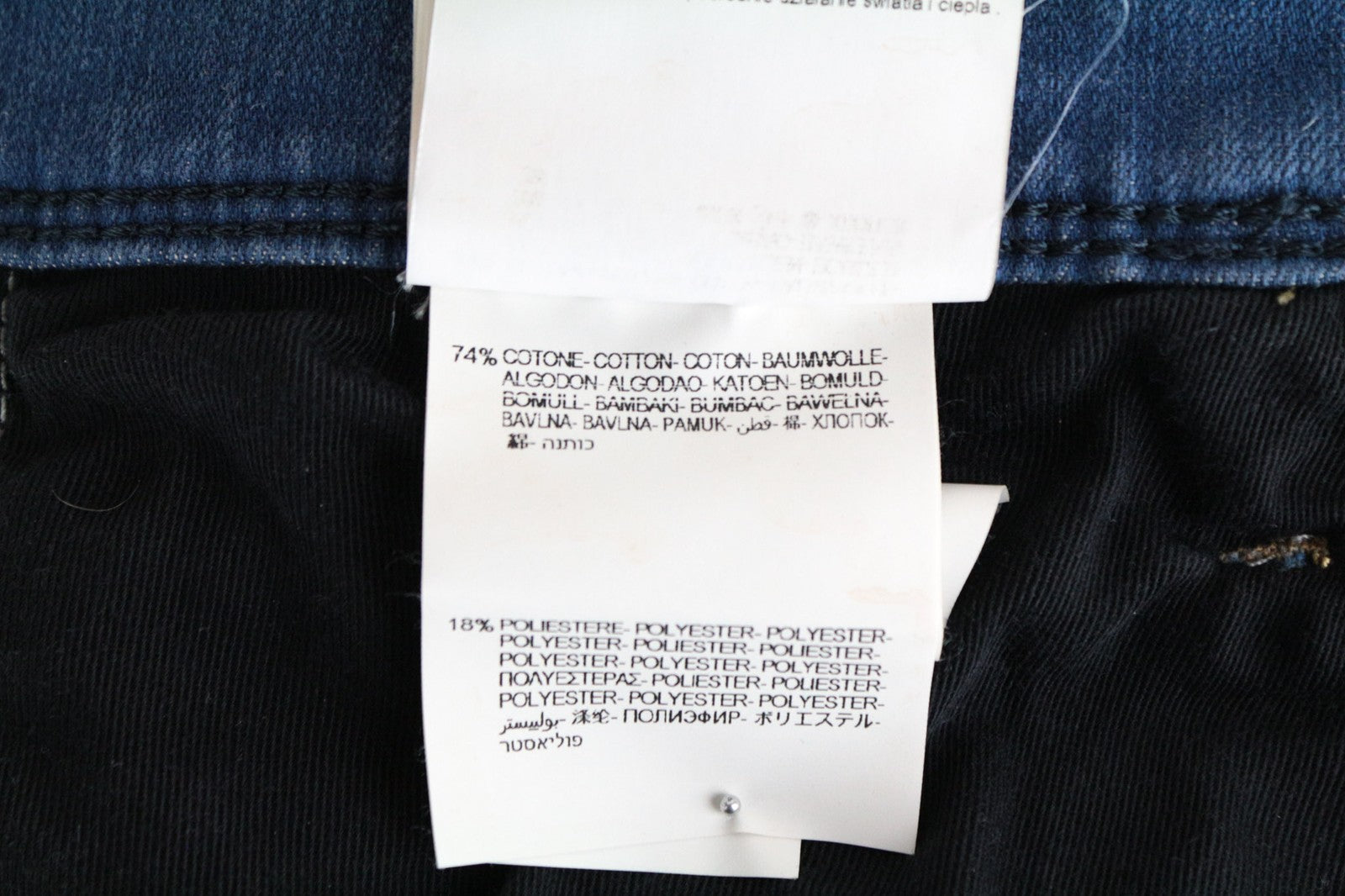 REPLAY Anbass Men's W30/L34 Blue Slim Cotton Blend Stretch Jeans