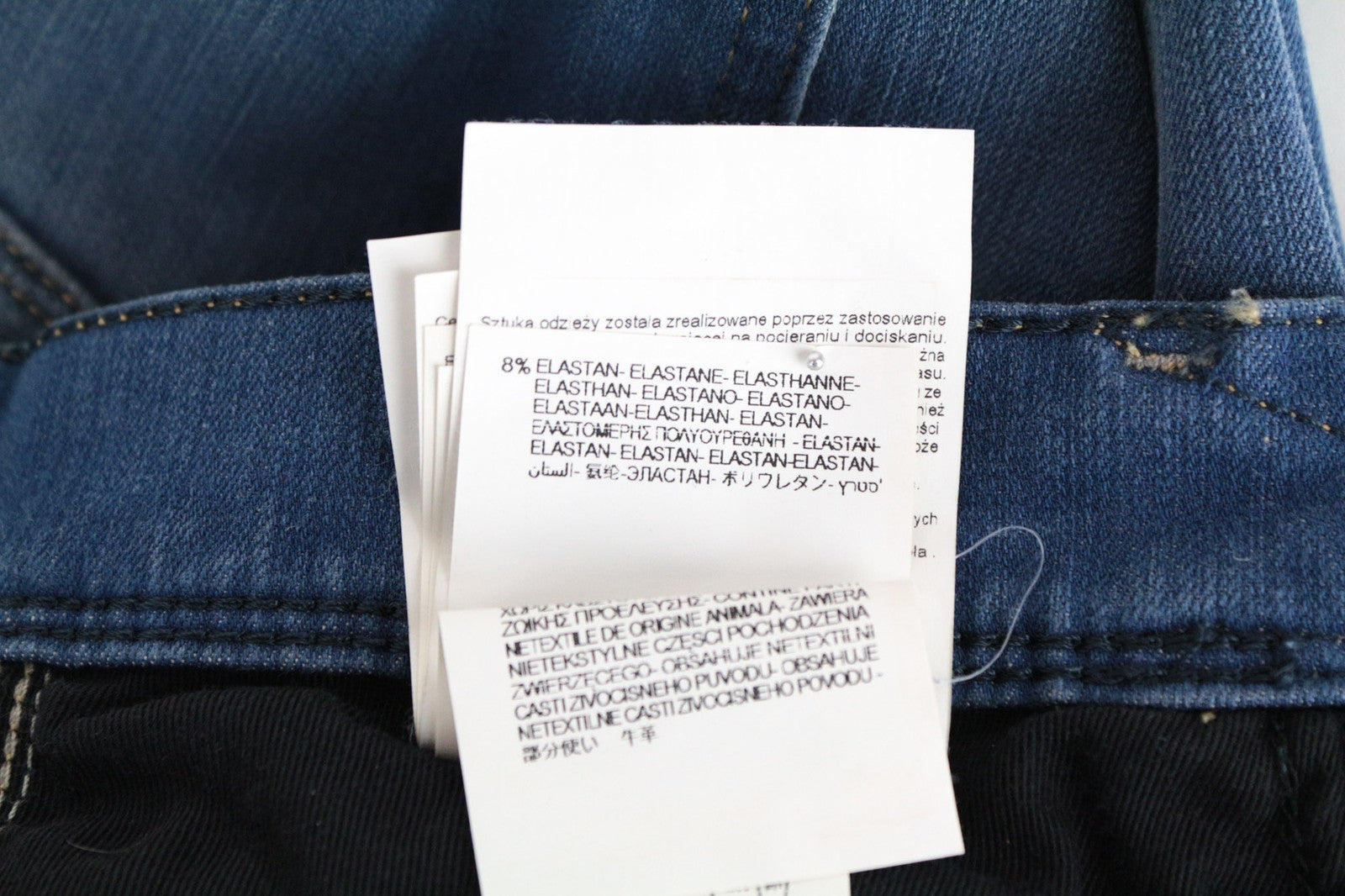 REPLAY Anbass Men's W30/L34 Blue Slim Cotton Blend Stretch Jeans